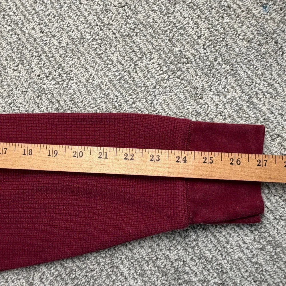 Polo‎ Ralph Lauren Thermal Shirt Mens 2XL Burgundy Waffle Knit Long Sleeve Pony